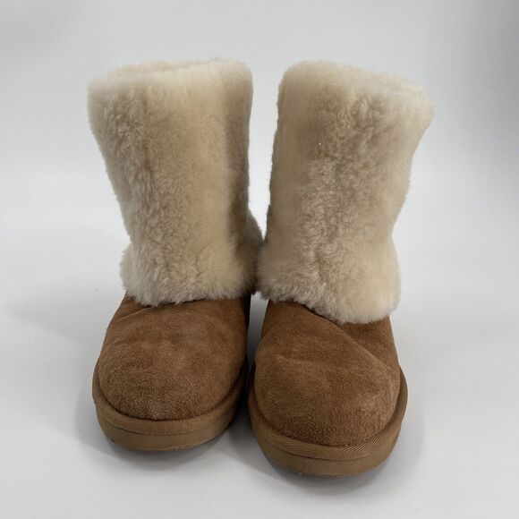 Ugg Patten Shearling Suede Boots Womens 6 Chestnut Brown - Picture 3 of 10